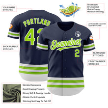 Load image into Gallery viewer, Custom Navy Neon Green-White Line Authentic Baseball Jersey