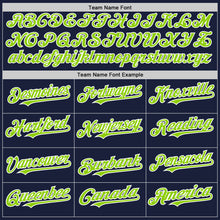 Load image into Gallery viewer, Custom Navy Neon Green-White Line Authentic Baseball Jersey