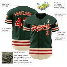 Charger l'image dans la galerie, Custom Green Red-Cream Line Authentic Baseball Jersey