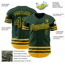 Load image into Gallery viewer, Custom Green Gold Line Authentic Baseball Jersey