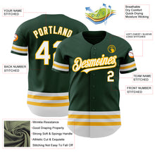 Load image into Gallery viewer, Custom Green White-Gold Line Authentic Baseball Jersey