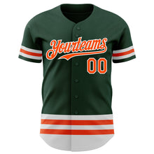 Charger l'image dans la galerie, Custom Green Orange-White Line Authentic Baseball Jersey