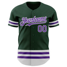Charger l'image dans la galerie, Custom Green Purple-White Line Authentic Baseball Jersey
