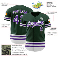 Load image into Gallery viewer, Custom Green Purple-White Line Authentic Baseball Jersey
