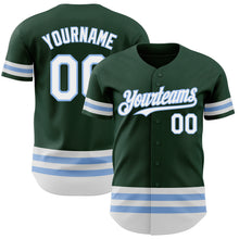 Charger l'image dans la galerie, Custom Green White-Light Blue Line Authentic Baseball Jersey