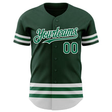 Charger l'image dans la galerie, Custom Green Kelly Green-White Line Authentic Baseball Jersey