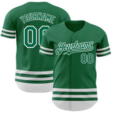 Load image into Gallery viewer, Custom Kelly Green White Line Authentic Baseball Jersey