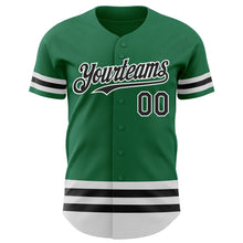 Load image into Gallery viewer, Custom Kelly Green Black-White Line Authentic Baseball Jersey