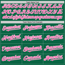 Load image into Gallery viewer, Custom Kelly Green Pink-White Line Authentic Baseball Jersey
