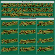 Load image into Gallery viewer, Custom Kelly Green Black-Gold Line Authentic Baseball Jersey