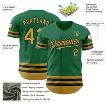 Загрузить изображение в средство просмотра галереи, Custom Kelly Green Old Gold-Black Line Authentic Baseball Jersey