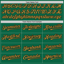 Загрузить изображение в средство просмотра галереи, Custom Kelly Green Old Gold-Black Line Authentic Baseball Jersey