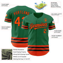Загрузить изображение в средство просмотра галереи, Custom Kelly Green Orange-Black Line Authentic Baseball Jersey