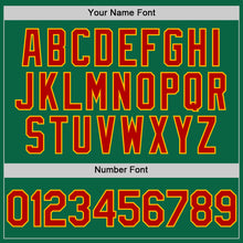 Загрузить изображение в средство просмотра галереи, Custom Kelly Green Red-Gold Line Authentic Baseball Jersey