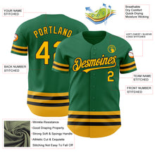 Загрузить изображение в средство просмотра галереи, Custom Kelly Green Gold-Black Line Authentic Baseball Jersey