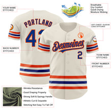 Charger l'image dans la galerie, Custom Cream Royal-Orange Line Authentic Baseball Jersey
