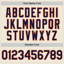 Charger l'image dans la galerie, Custom Cream Navy-Orange Line Authentic Baseball Jersey
