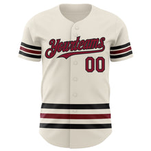 Charger l'image dans la galerie, Custom Cream Crimson-Black Line Authentic Baseball Jersey