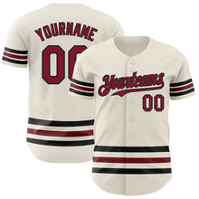 Charger l'image dans la galerie, Custom Cream Crimson-Black Line Authentic Baseball Jersey