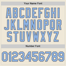 Load image into Gallery viewer, Custom Cream Light Blue-Steel Gray Line Authentic Baseball Jersey