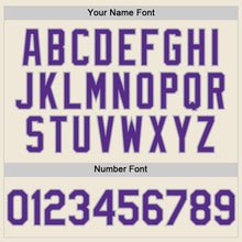 Load image into Gallery viewer, Custom Cream Purple-Gray Line Authentic Baseball Jersey
