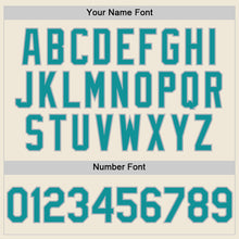 Load image into Gallery viewer, Custom Cream Teal-Gray Line Authentic Baseball Jersey