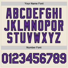 Load image into Gallery viewer, Custom Cream Purple-Black Line Authentic Baseball Jersey