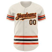 Charger l'image dans la galerie, Custom Cream Black Orange-Old Gold Line Authentic Baseball Jersey