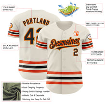 Charger l'image dans la galerie, Custom Cream Black Orange-Old Gold Line Authentic Baseball Jersey