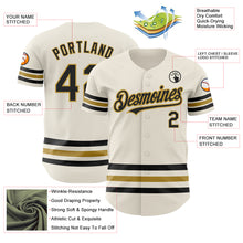 Load image into Gallery viewer, Custom Cream Black-Old Gold Line Authentic Baseball Jersey