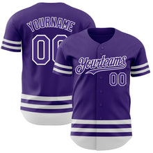 Charger l'image dans la galerie, Custom Purple White Line Authentic Baseball Jersey