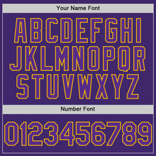 Load image into Gallery viewer, Custom Purple Gold Line Authentic Baseball Jersey