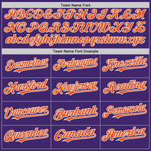 Load image into Gallery viewer, Custom Purple Orange-White Line Authentic Baseball Jersey