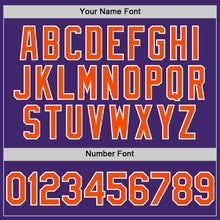 Load image into Gallery viewer, Custom Purple Orange-White Line Authentic Baseball Jersey