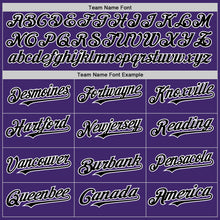 Load image into Gallery viewer, Custom Purple Black-White Line Authentic Baseball Jersey
