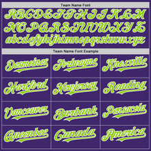 Load image into Gallery viewer, Custom Purple Neon Green-White Line Authentic Baseball Jersey