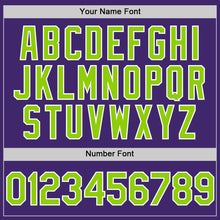 Load image into Gallery viewer, Custom Purple Neon Green-White Line Authentic Baseball Jersey