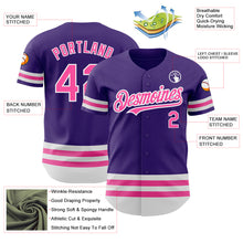 Load image into Gallery viewer, Custom Purple Pink-White Line Authentic Baseball Jersey