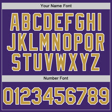 Load image into Gallery viewer, Custom Purple Old Gold-White Line Authentic Baseball Jersey