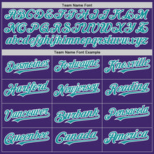 Load image into Gallery viewer, Custom Purple Teal-White Line Authentic Baseball Jersey
