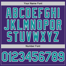 Load image into Gallery viewer, Custom Purple Teal-White Line Authentic Baseball Jersey