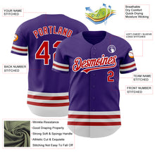 Load image into Gallery viewer, Custom Purple Red-White Line Authentic Baseball Jersey