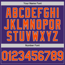 Load image into Gallery viewer, Custom Purple Orange-Gray Line Authentic Baseball Jersey