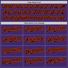 Загрузить изображение в средство просмотра галереи, Custom Purple Black-Orange Line Authentic Baseball Jersey