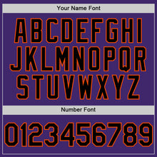 Загрузить изображение в средство просмотра галереи, Custom Purple Black-Orange Line Authentic Baseball Jersey