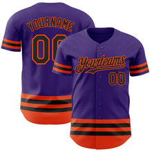 Загрузить изображение в средство просмотра галереи, Custom Purple Black-Orange Line Authentic Baseball Jersey