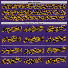 Laden Sie das Bild in den Galerie-Viewer, Custom Purple Black-Gold Line Authentic Baseball Jersey