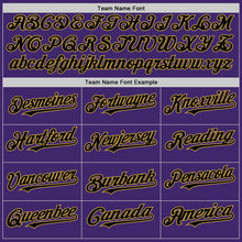 Load image into Gallery viewer, Custom Purple Black-Old Gold Line Authentic Baseball Jersey