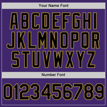 Load image into Gallery viewer, Custom Purple Black-Old Gold Line Authentic Baseball Jersey