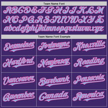 Load image into Gallery viewer, Custom Purple Light Blue-Pink Line Authentic Baseball Jersey